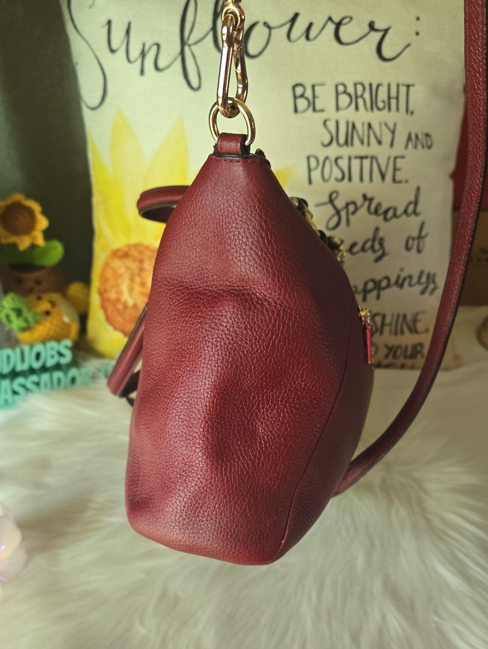 Coach Kelsey Rasberry Pebbled Leather Shoulder Bag E1581-34340 - Picture 5 of 15